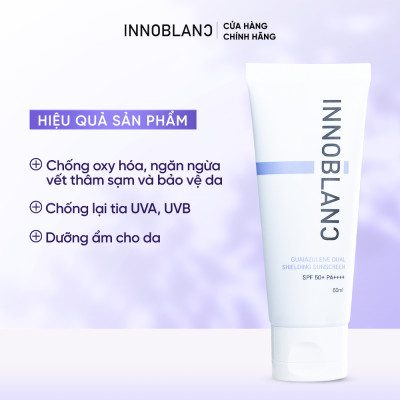 Kem Chống Nắng Vật Lý – Hóa Học Kết Hợp, Dưỡng Ẩm & Chống Oxy Hóa | Innoblanc – Guaiazulene Dual Shielding Sunscreen 60g |