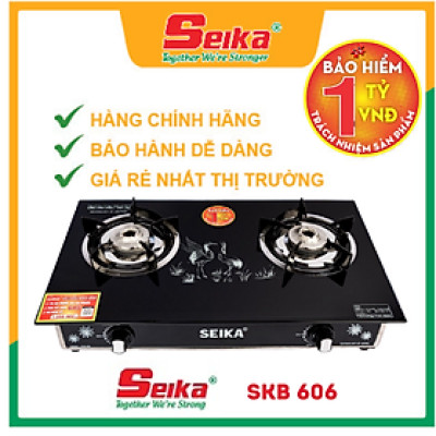 Bếp Gas Đôi Mặt Kính Seika SKB606 - Hàng Chính Hãng