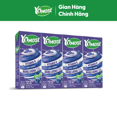 Thùng 48 Hộp Sữa Chua Lên Men Tự Nhiên Yomost Bạc Hà - Việt Quất (170ml/Hộp)