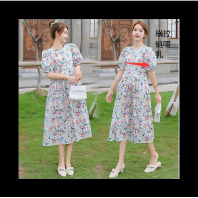 ĐẦM BẦU VÁY BẦU CÔNG SỞ BÔNG ĐI BIỂN ( sau sanh có dây kéo cho bú )