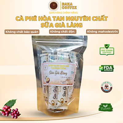 Cà Phê Hòa Tan Nguyên Chất SỮA GIÀ LÀNG - Bì Zip 10 gói