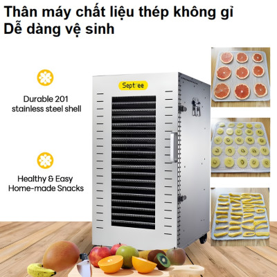 Máy sấy thực phẩm công nghiệp 210 lít, 22 khay Thương hiệu Mỹ cao cấp Septree DBC-22A - Bảo Hành 12 Tháng (Hàng Nhập Khẩu)