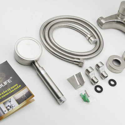 Bộ vòi sen nóng lạnh Inox SUS 304 Eurolife EL-LAVEN 01 (Trắng vàng)