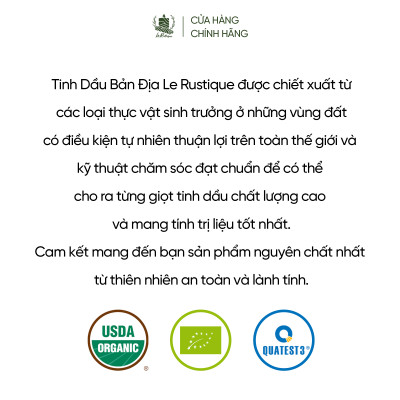 Tinh Dầu Sả Chanh - 100% Nguyên Chất Hữu Cơ - Le Rustique - Tinh Dầu Bản Địa Ấn Độ