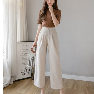 Quần đũi nữ ống rộng, dài - Quần culottes đũi dáng dài ống rộng dáng suông Hot Trend Haint Boutique HB38