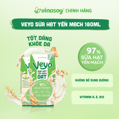 Thùng Veyo Sữa hạt Yến mạch (30 hộp x 180ml)