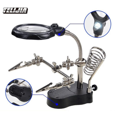 Kính Lúp Kẹp Hàn Mạch Điện Tử - Đèn LED Sáng, Loại Tốt, Rất Chắc Chắn