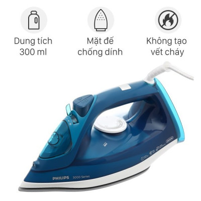 Bàn là, bàn ủi hơi nước cầm tay Philips DST3040, công suất 2600W, phun hơi tự động, bảo hành 2 năm| Hàng Chính Hãng