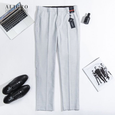 Quần Âu Nam ALIGRO Ghi Sáng, chuẩn form slimfit vải cotton cao cấp, tôn dáng, thoáng mát ALGO1026