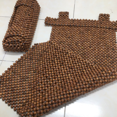 Lót Khoác Vai Ghế Xe Ô Tô Hạt Gỗ Hương Hạt 1.2cm ( hình thật )