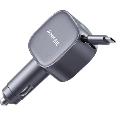 Cốc sạc xe hơi Anker Nano 2 in 1 Built-in Retractable USB-C 75W A2738 - Hàng chính hãng