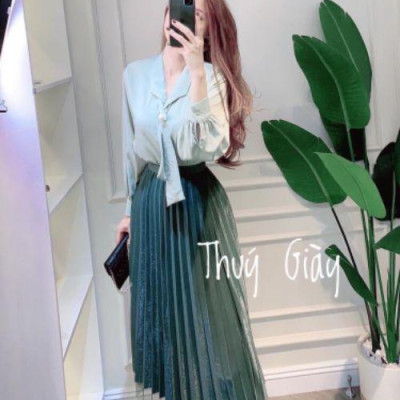 {sản phẩm}_ CHÂN VÁY XẾP LY DÁNG DÀI 2 LỚP DÀY XỊN