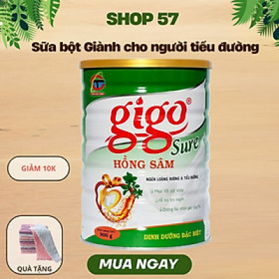 Sữa HỒNG SÂN GIGO 900g giúp tăng đề kháng,hỗ trợ tim mạch,tiểu đường,phục hồi sức khỏe cho người trưởng thành