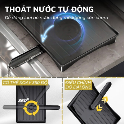 Kệ để chén bát đĩa, úp cốc inox DandiHome có khay hứng nước tặng kèm