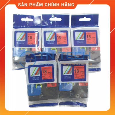 Nhãn In TNE-S441 - Đen nền đỏ 18mm x 8m - Dùng cho máy in BROTHER - AIMO - PUTY [Hàng nhập khẩu]