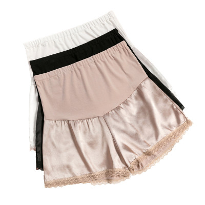 Quần Short Bầu Lụa Chân Ren Mặc Nhà Mùa Hè Có Chun Chỉnh Và Đáp Bụng Chất Mát Dành Cho Phụ Nữ Mang Thai