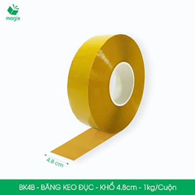BK4B - 1 cuộn băng keo đục 1kg, khổ 4.8cm lõi nhựa - Băng dính đóng hàng, băng keo khổ lớn