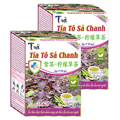 Combo 3 Hộp Trà Tía Tô Sả Chanh (Hộp 50 Túi Lọc x 2g) - Tăng Sức Đề Kháng, Giải Nhiệt Cơ Thể- Nguyên Thái Trang - Thảo Dược Thiên Nhiên - Tốt Cho Sức Khỏe 