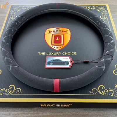 Bọc vô lăng cao cấp Macsim mã 8858 màu đen đỏ