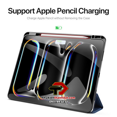 Bao da chống sốc cho iPad Pro 13 inch 2024 M4 chính hãng Dux Ducis Domo có ngăn để bút - Hàng chính hãng