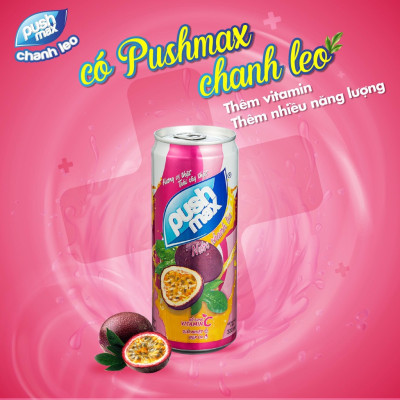 Lốc 6 Lon Nước Trái Cây Chanh Leo Pushmax (320ml x 6 Lon)