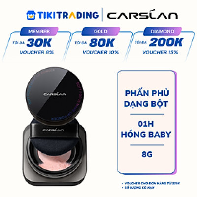 Phấn phủ CARSLAN dạng bột từ tính kiềm dầu màu đen chống nước chống mồ hôi che phủ bóng dầu cho mặt 8g