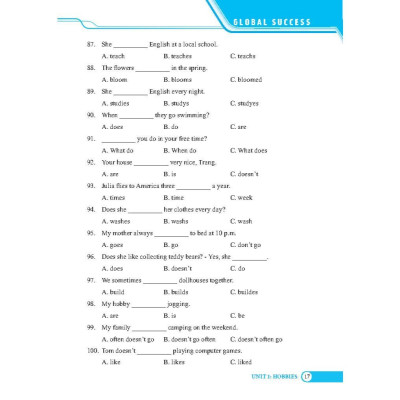Sách - Global Success - Bài Tập Trắc Nghiệm Tiếng Anh Lớp 7 - Có Đáp Án - Tập 1 - Minh Thắng