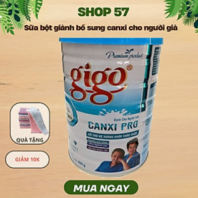  (Date T8/2027)Sữa Bột Gigo Canxi Pro 900g - Bổ Sung Canxi, Hỗ Trợ Xương Khớp, DHA, Collagen