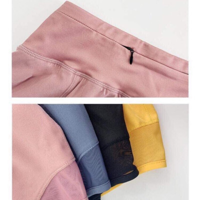 Quần Đùi Short Khoá Kéo Sau Lưng 2 Lớp Xanh Ngọc Phối Lưới