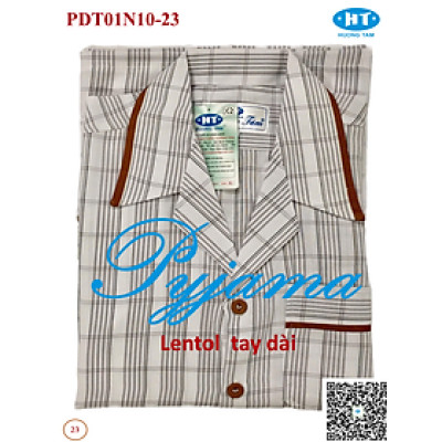 Bộ Pyjama HUONGTAM Lentol tay dài  nam cao cấp(PDT01N10). Chất liệu vải Lentol loại tốt:  mềm mại, thoáng mát, không phai màu.