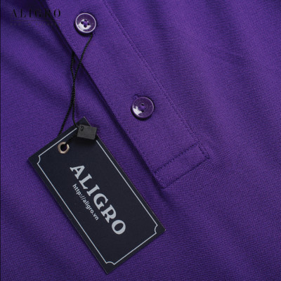 Áo phông polo nam trơn màu tím aligro ALGPLO27