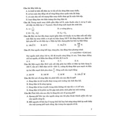 Sách - Ngân Hàng Đề Thi Thử THPT Quốc Gia Môn Vật Lí - Hồng Ân