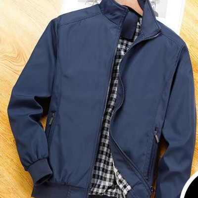 Áo Khoác Dù Nam Xanh Đen Hai Lớp Đơn Giản Cổ Cao - ADD33 