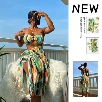 Bộ Bikini Ba Mảnh Màu Sắc Thời Trang Gợi Cảm Cho Nữ