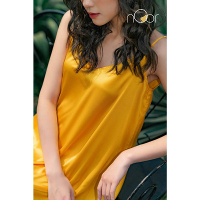 Váy Ngủ Lụa Hai Dây Suông Dáng Dài Cao Cấp Siêu Mát Cèdre Thương Hiệu nOor - NV557