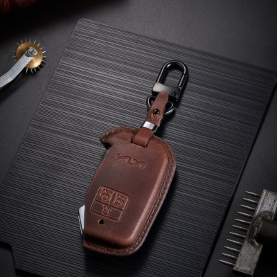 Bao da ép phom Handmade chìa khóa xe ô tô Kia CARNIVAL 2022 da bò thât giá tận xưởng (có bán sỉ) - hàng chính hãng