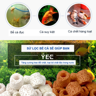 Sứ Lọc Hồ Cá túi 1KG và 1 túi đựng vật liệu lọc bể cá SIZE TO 37 x 29cm
