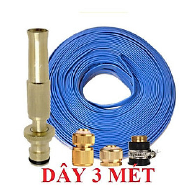 Bộ dây vòi xịt nước rửa xe, tưới cây . tăng áp 3 lần,loại 3m,5m 206587 đầu đồng,cút đồng+ tặng mở chai