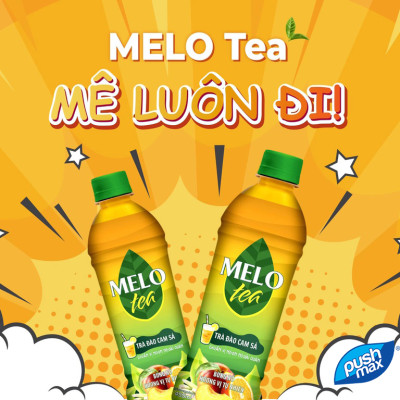 Lốc 6 Chai Trà Đào Cam Sả Melo Tea (455ml x 6 chai)