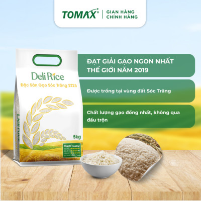 Combo 3 túi 5kg gạo ST25 Tomax thượng hạng, dẻo thơm