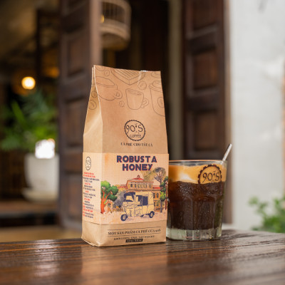 Cà Phê Robusta Honey Rang Xay Nguyên Chất - 90S Coffee Vietnam - 100% Cà Phê Sạch Cao Cấp