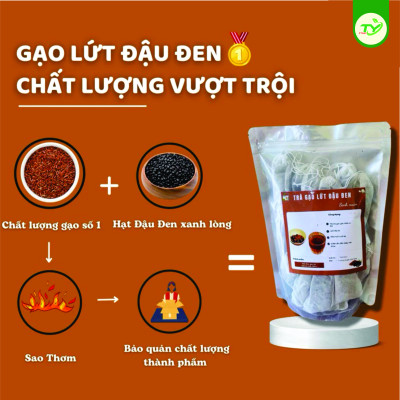 Trà Gạo Lứt Đậu Đen Túi Lọc Sao Thơm, Hỗ Trợ GiảmCân, Làm Đep Da, Chống Lão Hoá, Tiểu Đường,