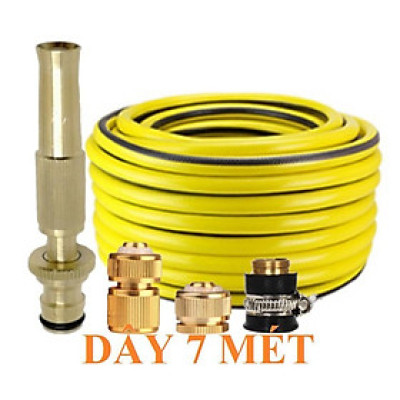 ️Evoucher Bộ dây vòi xịt nước rửa xe,tưới cây , tăng áp 3 lần, loại 3m,5m 206587 đầu đồng,cút đồng,nối đồng+  đai