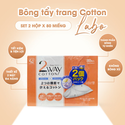 Bông Tẩy Trang Cotton Labo Và Nước Tẩy Trang Nhanh Vùng Mắt Kissme (120 mL)
