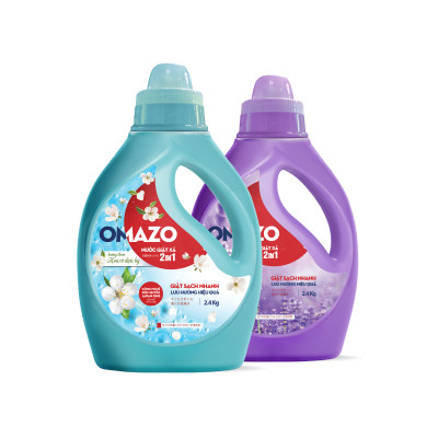 Combo 2 Chai Nước Giặt Xả Omazo Đậm Đặc Hương Hoa Cỏ Diệu Kỳ & Lavender (2.4kg x2)