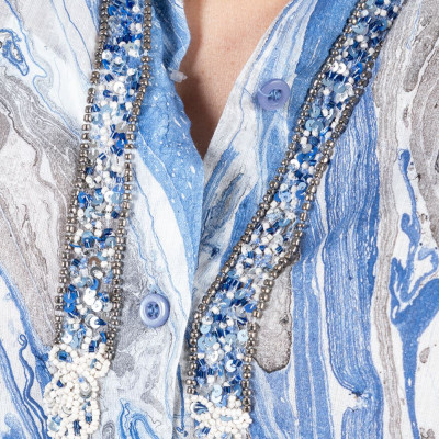 Đầm Sơ Mi Kết Hạt Cotton Isla Bonita