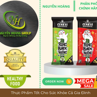 GENKAI - Rong Biển Nướng Cuộn Vị Tự Nhiên 10.8g( 3.6g × 3 Cuộn)
