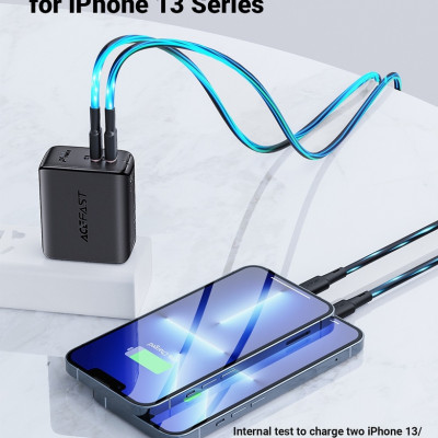 Sạc Acefast PD3.0 40W 2 cổng USB-C (US) - A11 Hàng chính hãng Acefast