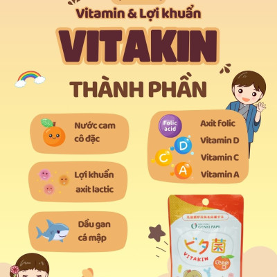 Kẹo Dẻo Vị Cam Bổ Sung Vitamin và Lợi Khuẩn Genki Fami Nhật Bản