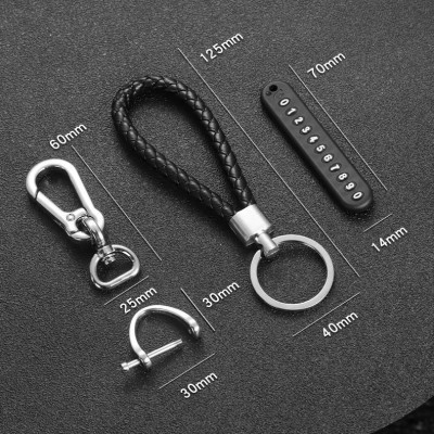 Móc Chìa Khóa  Kèm Thẻ Ghi Chú Chống Thất Lạc Cho Xe Máy Xe Đạp Xe Ô Tô Móc Khóa Nhà Kèm Móc Khóa Thép Dây PU Thời Trang